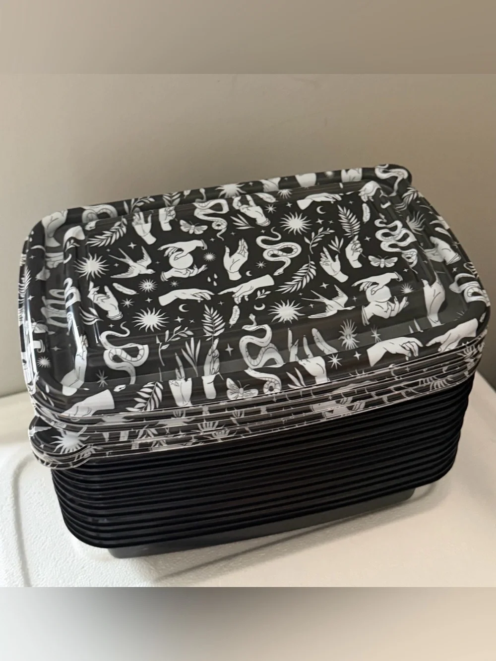 NEW 🖤 Goth Core Kitchen Food Storage Container Set ✨ Witchy Meal Prep 🪴